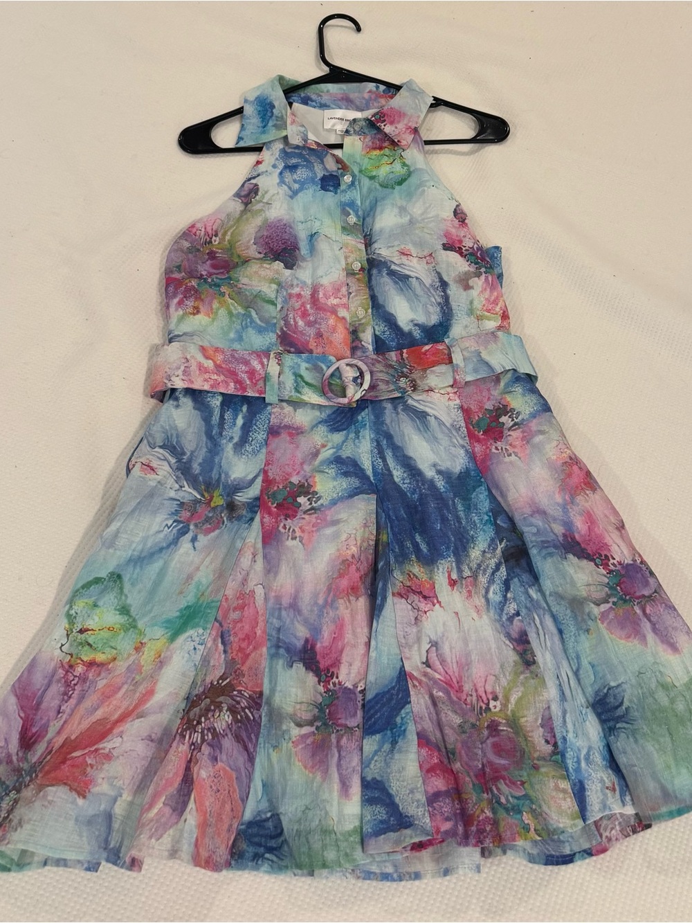 Lavender Brown Multicolor Floral Dress
